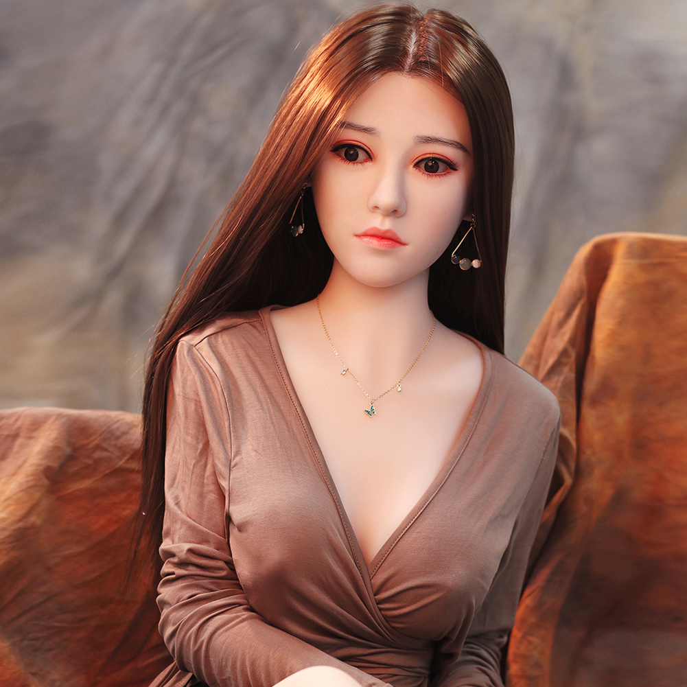 Free shipping 158cm young sex doll face with hair implant