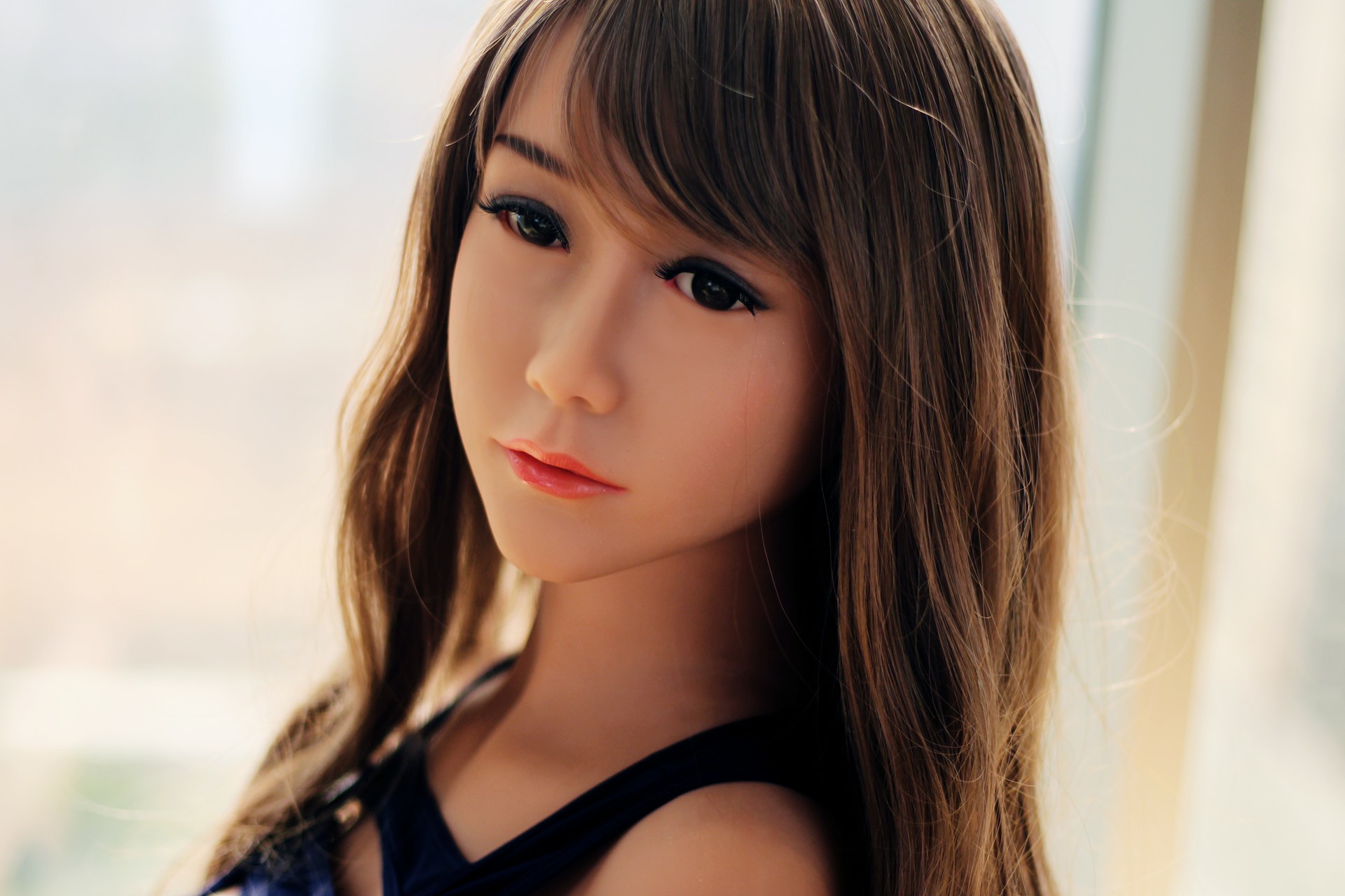 Free shipping 155cm SLM DOLL AI Female Long Straight Tpe Silicone Love Sex Doll