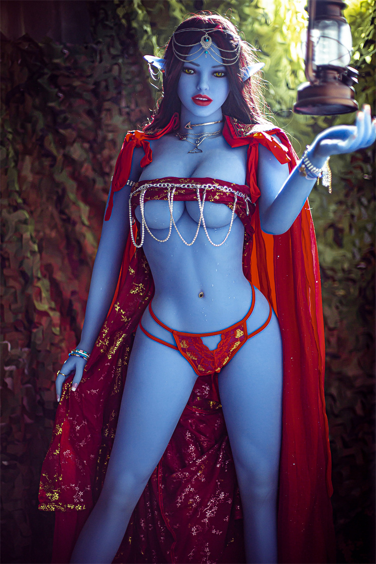 Free shipping 158cm  Silicon head Doll Realistic For Men sex Asian face natural Skin blue skin